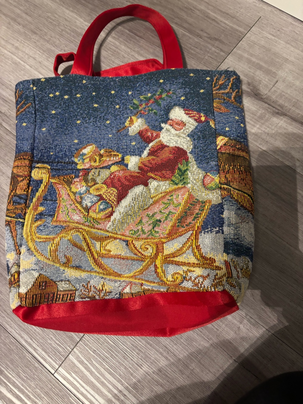 Handmade, upcycled Festive Bag
